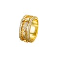 Fidget Ring Gold Tone, Spinning Gear Design with Sparkling CZ, Stress ...