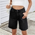 thumbnail image 5 of Women Jorts Baggy Jeans Jorts Outfits Shorts Hot Short Pants Streetwear Black & Gray S, 5 of 9