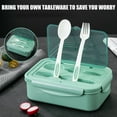 thumbnail image 3 of PENGXIANG Bento Box for Kids Adults Reusable Lunch Box Food Container with 3 Compartments and Spoon & Fork Portable Lunch Container Microwave Safe for Work School Office Use, 3 of 11