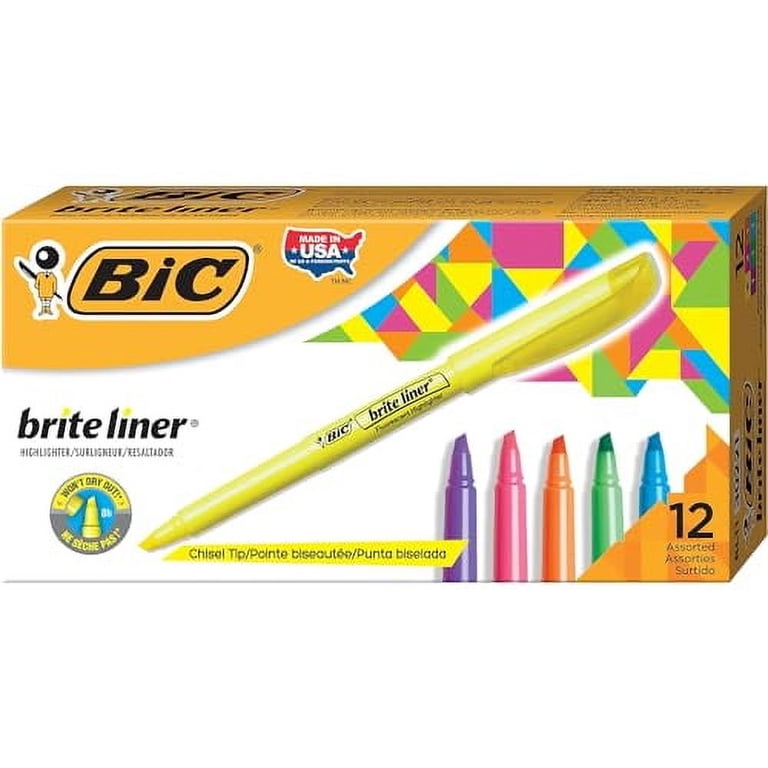 BIC Brite Liner Highlighters, Chisel Tip, 12 Count photo 2