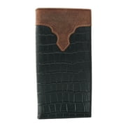American Bison  Vegan Leather Tooled Gator Print Rodeo Checkbook Wallet (Men's)