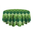 thumbnail image 5 of Green Argyle Pattern Round Tablecloth 60"x60",Wrinkle Wipeable Table Cloth for Kitchen Dining Room Picnic Patio Party, 5 of 6