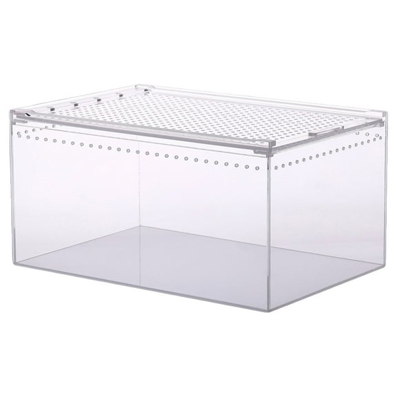 Raindrops Reptile Terrarium Habitat Acrylic Box with Large Space for Feeding Rest and Safety