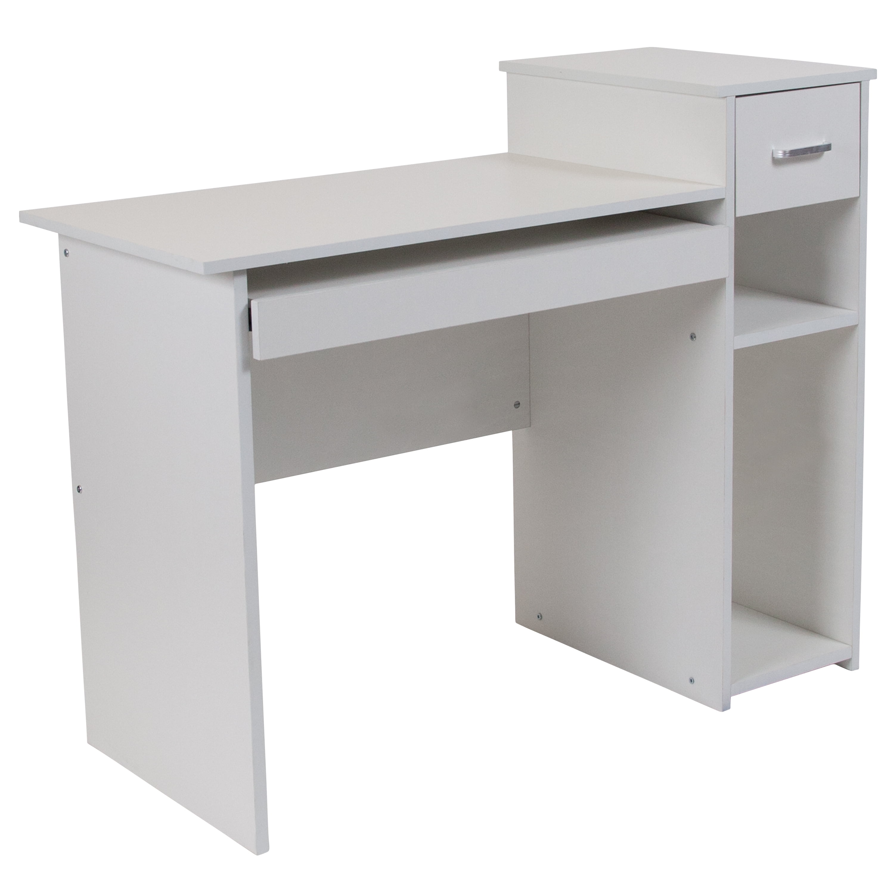 Flash Furniture Highland Park White Computer Desk with Shelves and ...