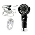 thumbnail image 2 of Pebbuoy Handheld Fan Water Spray Cooling Fan with 4 Speed Settings Low Noise Rechargeable Battery Operated Misting Fan with Lanyard, 2 of 7