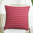 thumbnail image 7 of Decorative Throw Pillow Covers Geometric Stripes Lines Pillowcase Pink Red Stripes Couch Throw Pillows for Farmhouse Decor Room Bedroom Sofa Chair Car 16"x16" Linen Cushion Case, 7 of 7