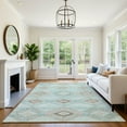 thumbnail image 7 of Addison Rugs Mayfield Premium Machine Washable Transitional Aztec Teal Rectangle Rug, 9' x 12', 7 of 7