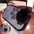thumbnail image 2 of Funda de teléfono con soporte de cámara de astronauta brillante para iPhone 14, 13, 12, 11 Pro Max, XR, 14 Plus, soporte de lente Invisible, cubierta suave chapada Fivean unisex, 2 of 2