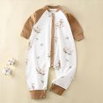 thumbnail image 2 of CAUYDY 3 6 9 12 18 24 Months Newborn Girl Coming Home Outfits Baby Sleepers Preemie Clothing Long Sleeve Bodysuit Fall Winter Infant Girls Pajamas Romper Sizes 12-18 Months,Brown, 2 of 5