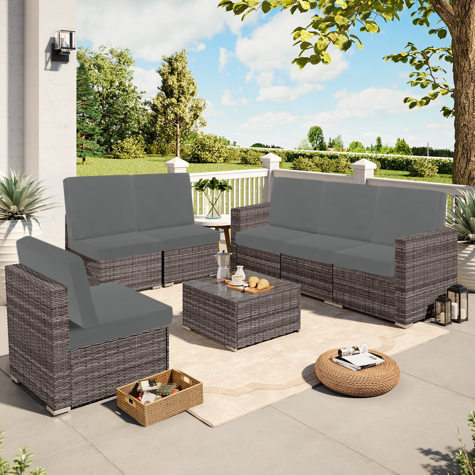 12 Pcs Patio Outdoor Cushion Covers Replacement Waterproof Stretch Sofa Couch Cushion Covers Washable Individual Couch Slipcovers Set Furniture Protector