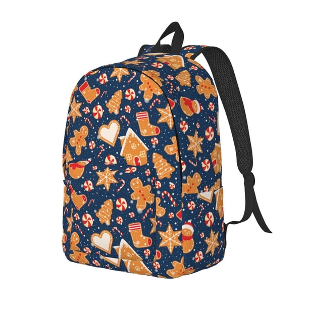 Fotbe Gingerbread Delights Mochila de Lona con Estampado, Mochila Duradera, Mochila Versátil de Alta Calidad, Mochila Compacta Vintage-Small