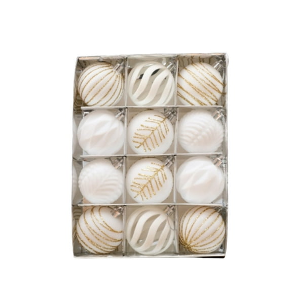 12PCS 6CM Christmas Ball Ornaments - Velvet Flocked Tree Decorations, Shatterproof Xmas Bulbs for Holiday Home & Party Decor