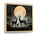 thumbnail image 2 of Designart "Elegant Night Deer Family" Animals Framed Wall Art - Traditional White Deer Landscape Entryway Framed Wall Art Print, 2 of 6