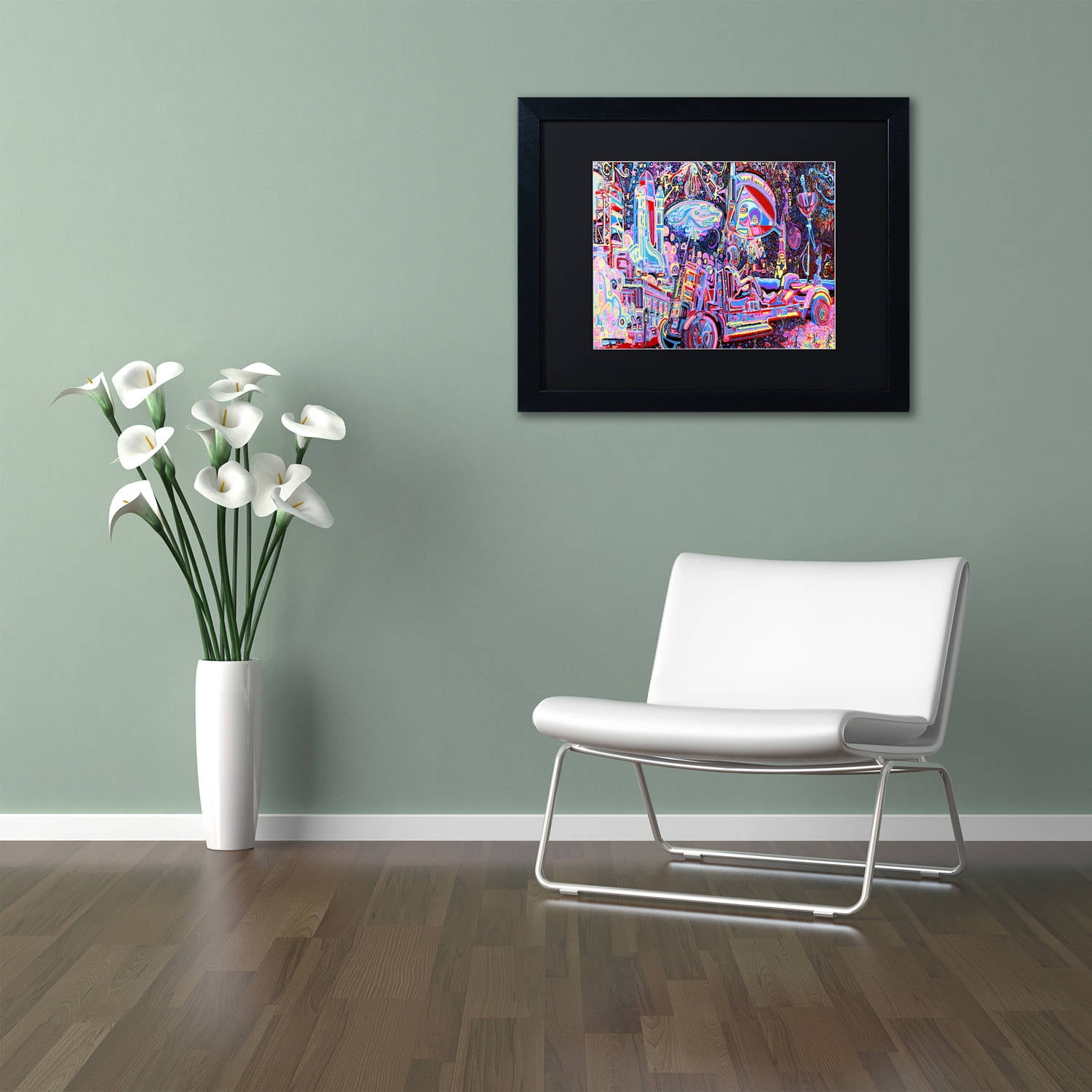 Trademark Fine Art "Moon Buggy" Canvas Art by Josh Byer, Black Matte, Black Frame