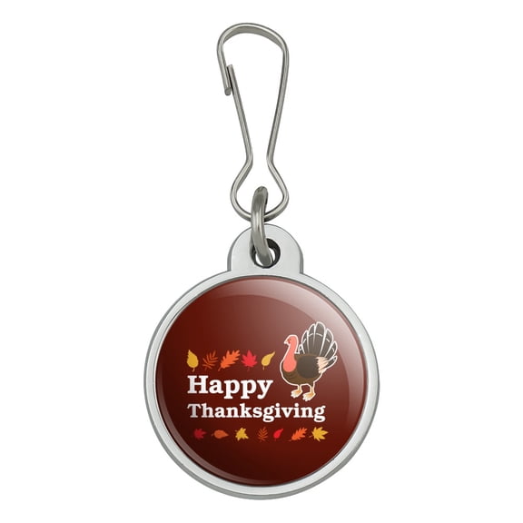 Happy Thanksgiving Turkey Jacket Handbag Purse Luggage Backpack Zipper Pull Charm