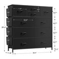 thumbnail image 6 of GIKPAL 10 Fabric Drawer Dresser for Bedroom Chest of Drawers with Wooden Top, Black, 6 of 9