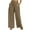 Khaki pants for women, variant on Wycnly on Sale Pants for Women Womens Drawstring Elastic Waist Pants Casual Solid Pleated Loose Wide Leg Palazzo Trousers Ladies Fall Lightweight Pocket Long Pants