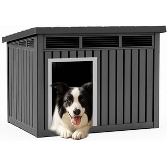Dextrus Large Plastic Dog House,Outdoor Waterproof Double Door Dog