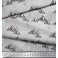 thumbnail image 2 of Soimoi Gray Moss Georgette Fabric Mountain Nature Printed Fabric 1 Yard 42 Inch Wide, 2 of 3