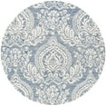 thumbnail image 4 of SAFAVIEH Micro-Loop Jaydon Damask Floral Wool Runner Rug, Blue/Ivory, 2'3" x 7', 4 of 10