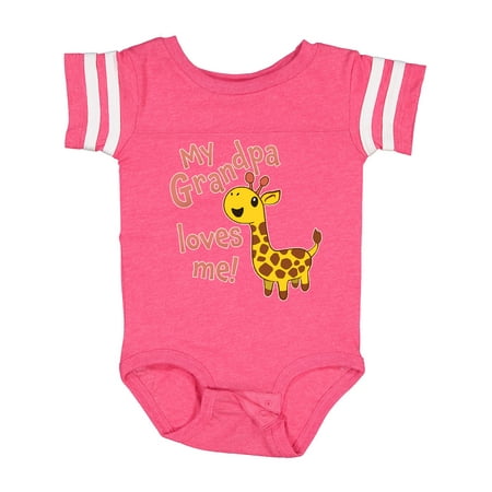 

Inktastic My Grandpa Loves Me- Cute Giraffe Gift Baby Boy or Baby Girl Bodysuit