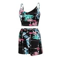 thumbnail image 3 of Babysbule Women Shorts Fashion Women Printed Sleeveless Camis V-Neck Blouse+Shorts Hot Pants Set, 3 of 6