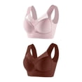 thumbnail image 4 of Sakmal Full Coverage Womens Bras Push Up Lace Bralette 2-Pack Brown Comfortable Bras for Women 4X, 4 of 4