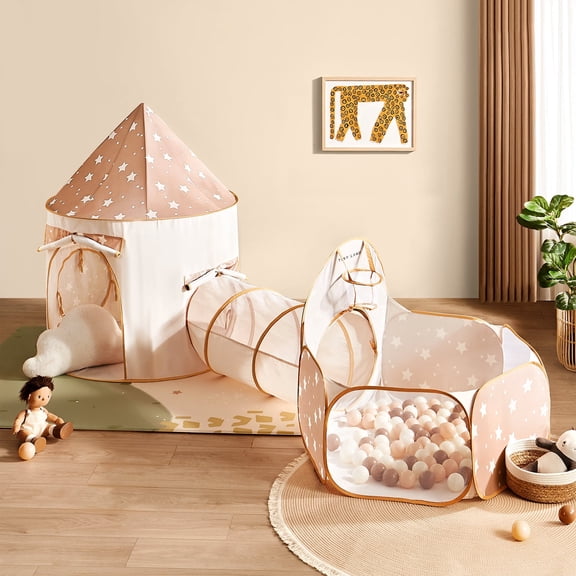 Tiny Land Kids Play Tent with Tunnel & Ball Pits – Pop Up Toddler Tent Indoor with Carry Bag, Baby Playhouse for Toddlers