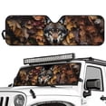 thumbnail image 2 of Yuyamidu Camo Hunting Windshield Sun Shade Compatible with Wrangler JK JKU TJ, Wolf Windshield Sunshade Sun Visor Blocks UV Rays, Sun Shade Shield Protector Compatible with Wrangler 1997-2018, 2 of 7