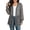 Gray, variant on Women's Long Sheer Chiffon Cardigans Open Front Puff Long Sleeve Lightweight Beach Cover Ups with Pockets