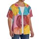 thumbnail image 2 of Balery Colorful Wool Balls Camisa Casual de Manga Corta con Botones para Hombre, Texturizada, Estilo Cubano, para Playa, Verano-X-Large, 2 of 5