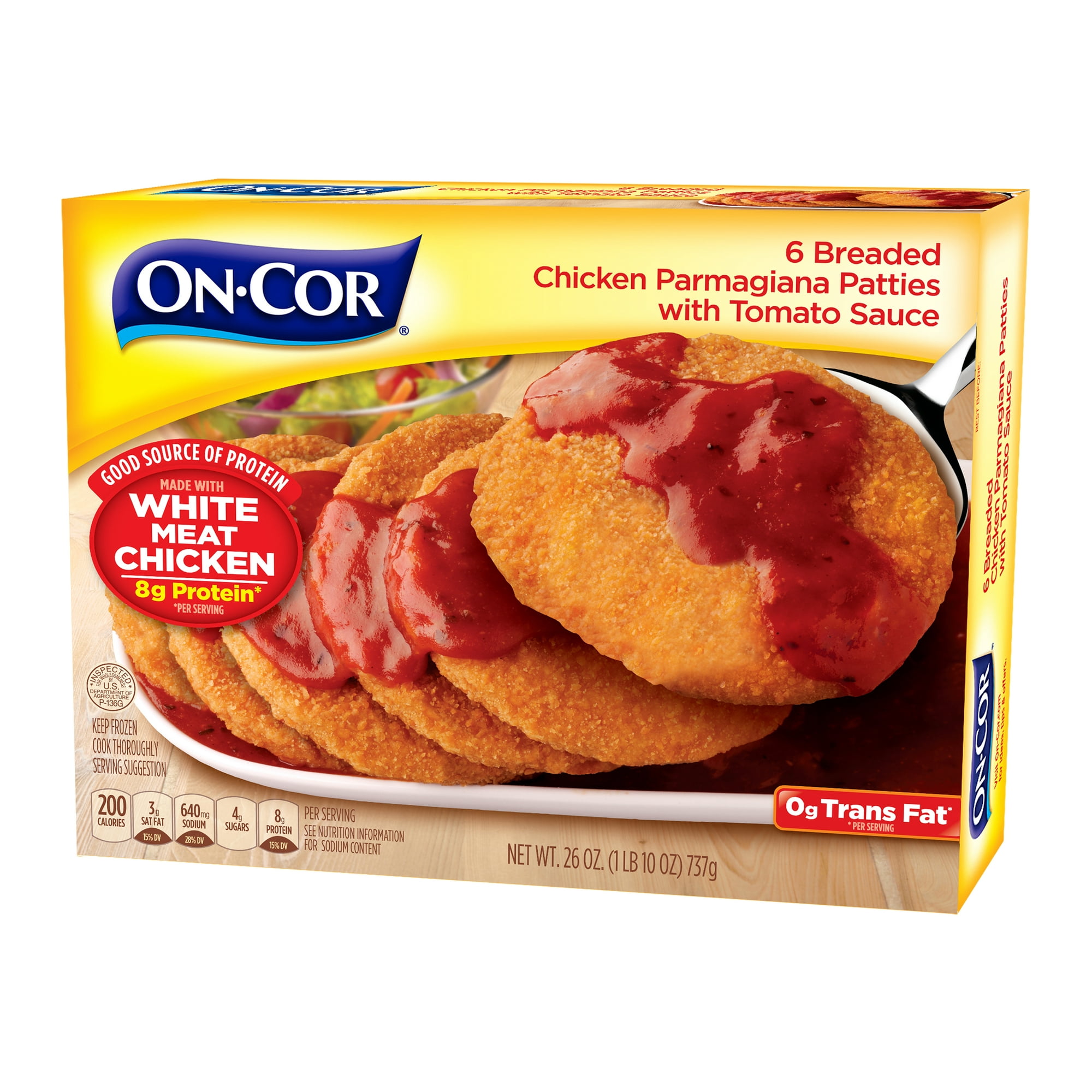 On-Cor Chicken Parmagiana with Tomato Sauce Packaged Meal, 26 oz, (Frozen)