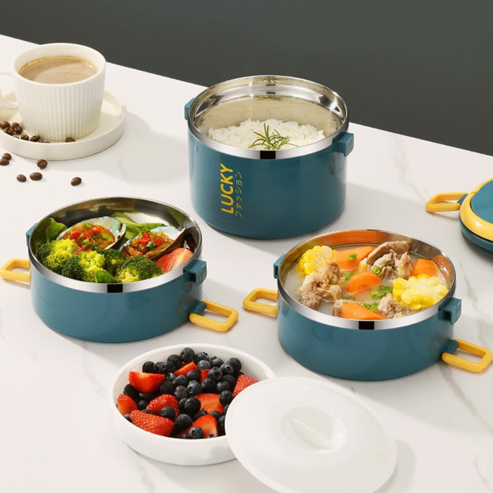 WINDLAND Multi-tiers Anti Rust Bento Boxes Odor Free for Creative Lunch Jar Heat Resistan