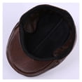 thumbnail image 5 of Classic Beret Caps Men Warm Genuine Leather Caps Windproof Duckbill Hat Burgundy Winter Flat Hats ,Classic Design, 5 of 5