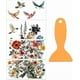 thumbnail image 1 of Juego de 4 pegatinas de flores para muebles y manualidades, 30 x 15 cm, diseño de pájaros, para muebles de jardín, con temática de plantas, incluye 1 raspador., 1 of 9
