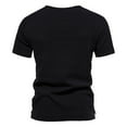 thumbnail image 3 of YLSDY Men's Cotton Short & Long Sleeve Henley T-Shirt Performance Activewear Available in Big & Tall Sports Shirts Black XL, 3 of 4