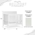 thumbnail image 6 of Dream On Me Bellport 4 in 1 Convertible Mini/Portable Crib in White, Non-Toxic Finish, Made of Sustainable New Zealand Pinewood, with 3 Mattress Height Settings, 6 of 8