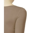 thumbnail image 6 of J. METHOD Women's Long Sleeve Scoop Neck Crop Top Solid Basic Casual Cropped T Shirts NEWT19 Mocha S, 6 of 6