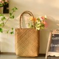 thumbnail image 3 of Moda mujer verano paja para totes playa casual bolso de hombro bolso de mano cesta Ba Feliz Sencillez, 3 of 5