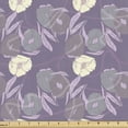 thumbnail image 1 of Floral Upholstery Fabric by the Yard, Botanical Illustration of Abstract Poppies Tulips Images Along Leaves Motifs, Decorative Fabric for DIY and Home Accents, Pale Purple Cream by Ambesonne, 1 of 5