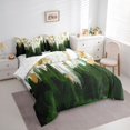 thumbnail image 3 of Homewish Green White Gold 7pcs Bedding Comforter Set,Modern Minimalist Artistic Queen Bedding Sets,Graffiti Geometric Queen Sheet Sets For Adult,Ultra Soft Home Decor Reversible, 3 of 8