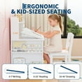 thumbnail image 3 of Bureau d'Étude pour Enfants Réglable avec Chaise – Table d'Activités en Bois avec Plateau Inclinable et Étagère de Rangement, Bibliothèque, Armoire – Meuble Ergonomique pour Enfants de 3 à 8 Ans, Chambre Ou Bureau d'Étude, Blanc, 3 of 7