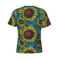thumbnail image 6 of Vsdgher Sunflowers Print Men's Dry Fit Mesh Athletic Shirts Moisture Wicking Tennis T-Shirt Tops, 6 of 9