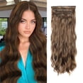 thumbnail image 4 of Kayannuo Christmas Clearance Women's Long Curly Hair Fake Water Ripple Curly Hair Four-piece Set Of Chemical Fiber Hair Extensions, 4 of 4