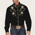 thumbnail image 1 of Camisa estampada estilo occidental con estampado de flores, botones de manga larga, ropa impresa en 3D, ropa de diseñador de calle retro, 1 of 6