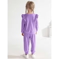 thumbnail image 3 of Girls Fall Clothes Sets Kids Casual Long Sleeve Tops + Pants Sweatsuit 2Pcs Tracksuit Outfits, Size 2-10 Years Old, 3 of 8