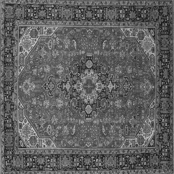 Ahgly Company Indoor Square Medallion Gray Traditional Area Rugs, 3' Square