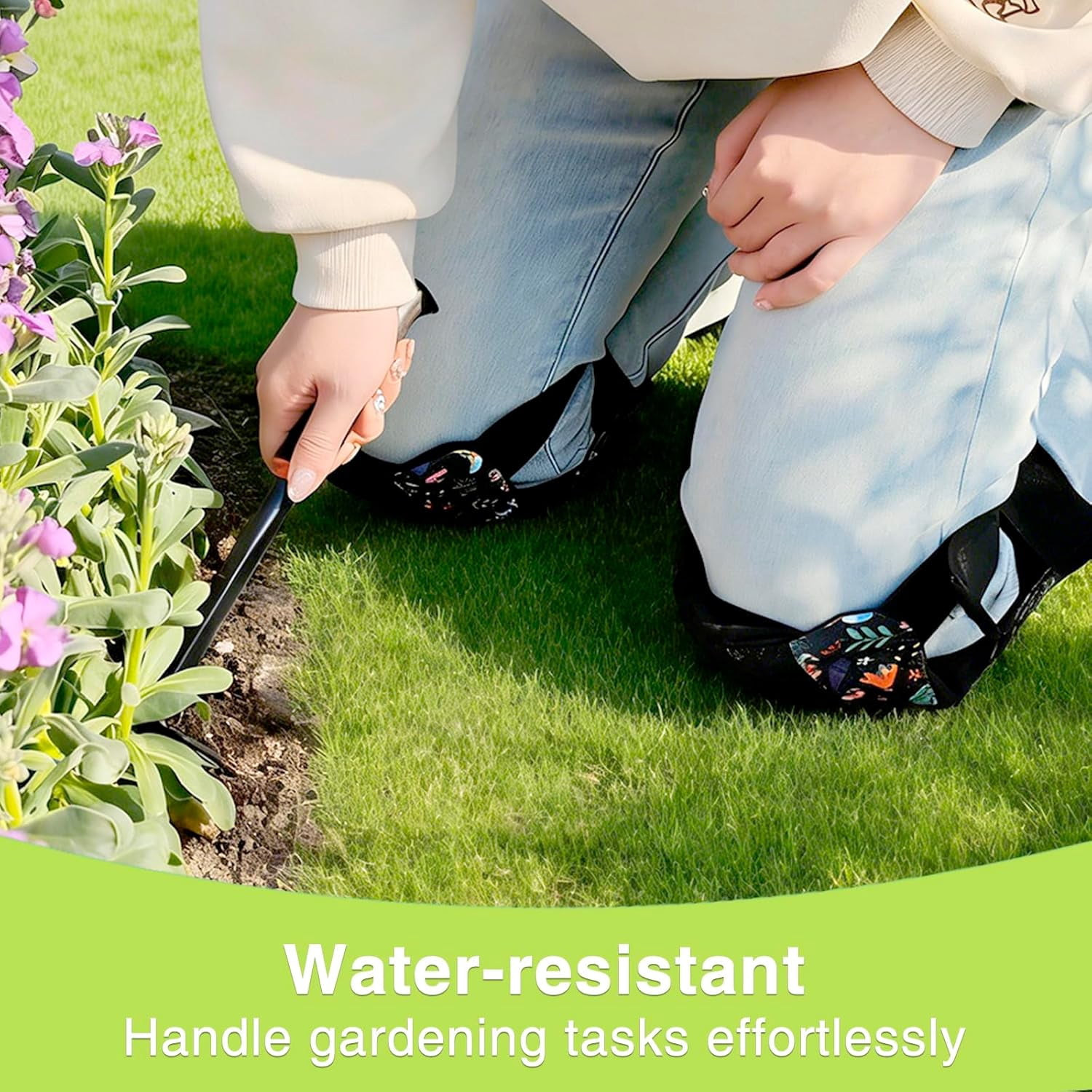 5 Pack Garden Knee Pads for Men Women, Waterproof Anti-Slip Foam Knee Protector for Gardening Flooring, Butterfly