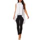 thumbnail image 2 of INSPIRAR CHIC Blusas sin mangas de gasa para mujer con cuello alto, lazo en la espalda, dobladillo asimétrico, camiseta de verano L blanca, 2 of 6