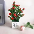 thumbnail image 1 of Realistic Artificial Flowers Plant In Pot Outdoor Home Office Decoration Gift, 1 of 4